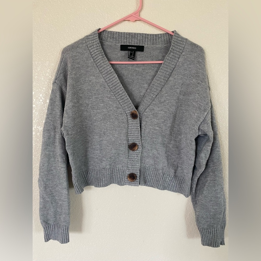 Forever 21 Cropped Cardigan Sweater